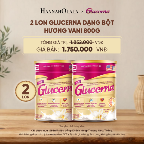  2 LON GLUCERNA DẠNG BỘT HƯƠNG VANI 800G DEAL 2: - D27 