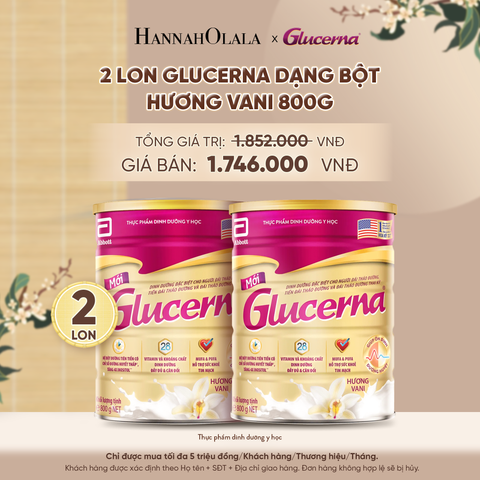  2 LON GLUCERNA DẠNG BỘT HƯƠNG VANI 800G DEAL 2: - A759 
