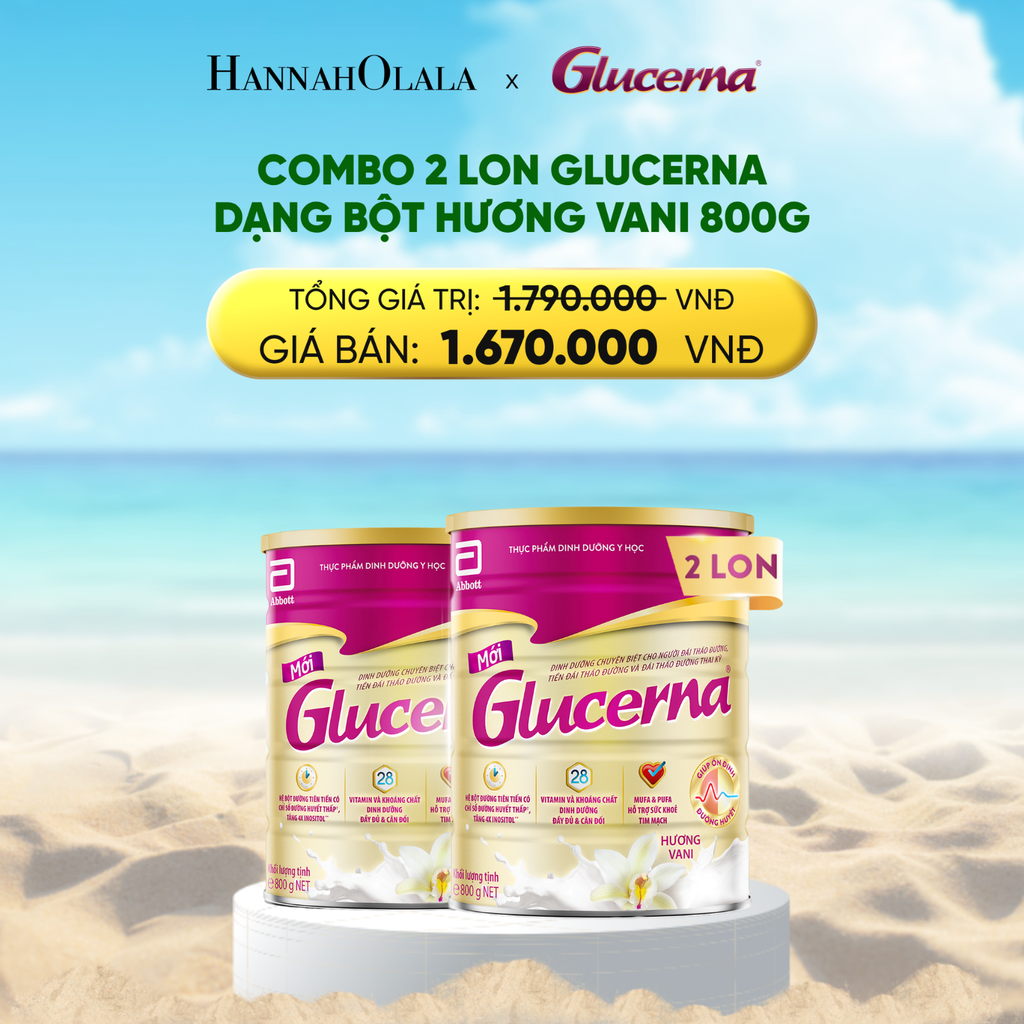  A1155_DEAL 2: 2 LON GLUCERNA DẠNG BỘT HƯƠNG VANI 800G 