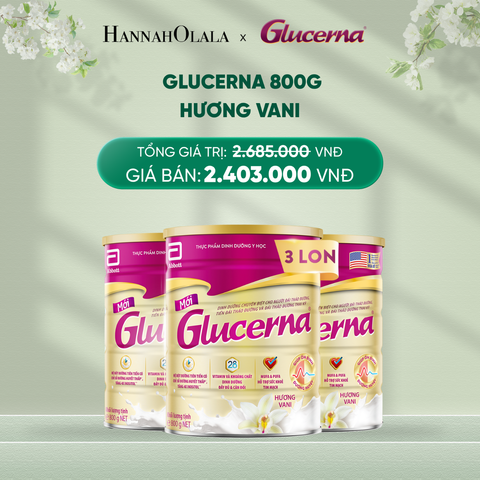  DEAL 3: 3 LON GLUCERNA DẠNG BỘT HƯƠNG VANI 800G 