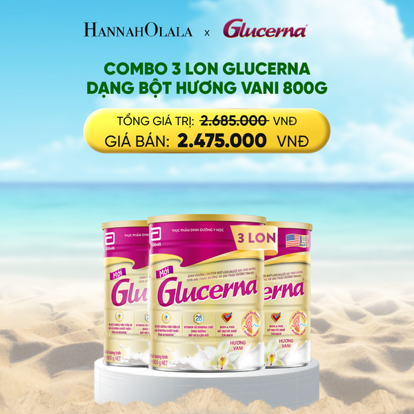  A1154_DEAL 3: 3 LON GLUCERNA DẠNG BỘT HƯƠNG VANI 800G 