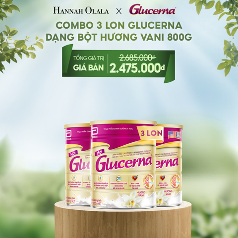  E124_DEAL 3: 3 LON GLUCERNA DẠNG BỘT HƯƠNG VANI 800G 