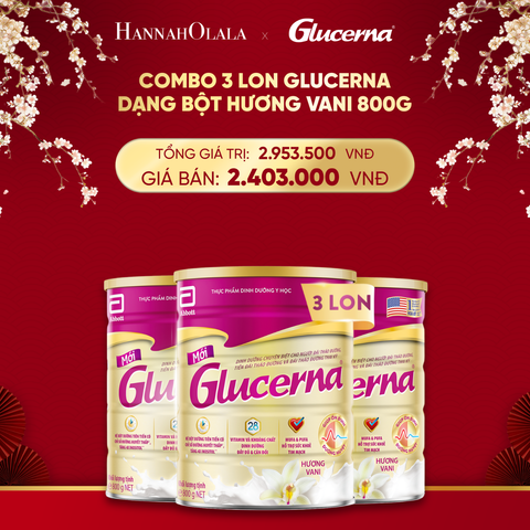  A45_DEAL 3: 3 LON GLUCERNA DẠNG BỘT HƯƠNG VANI 800G 