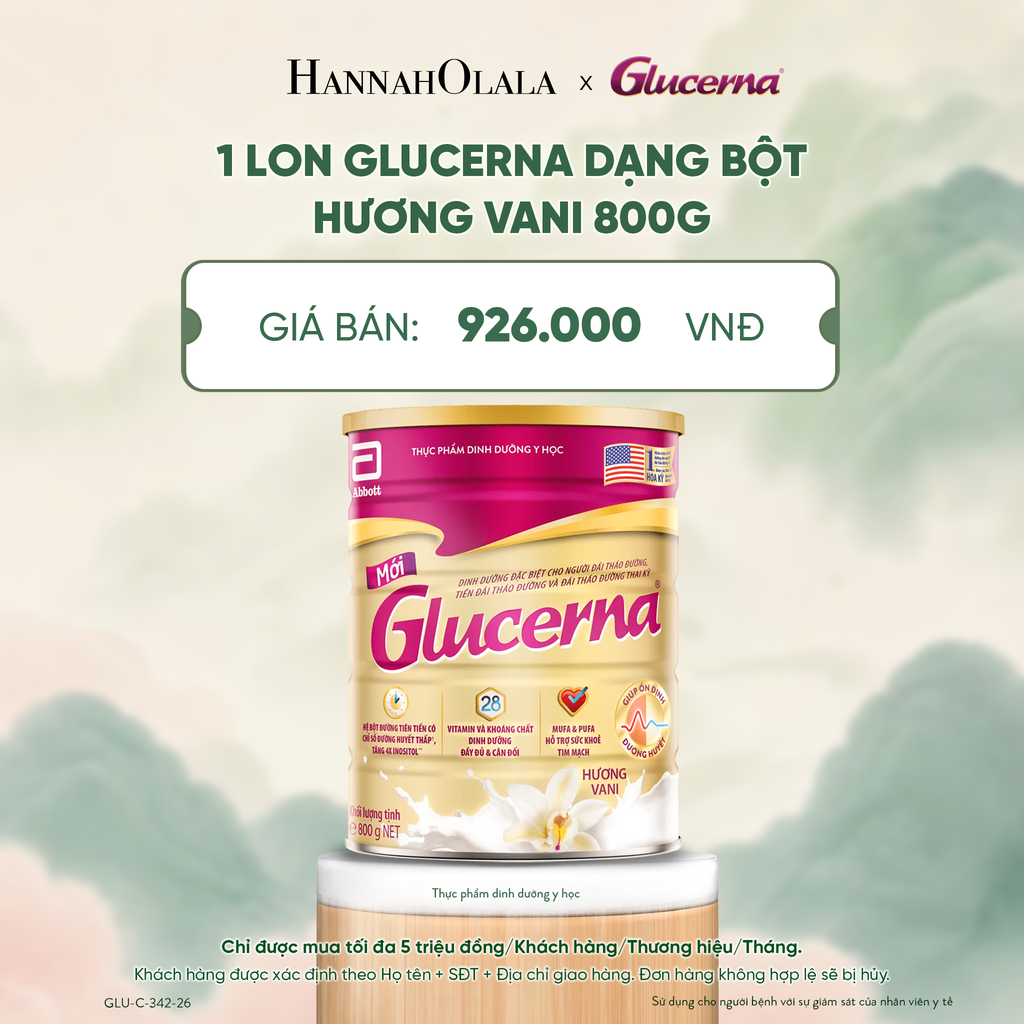  1 LON GLUCERNA DẠNG BỘT HƯƠNG VANI 800G DEAL 1: - A1570 