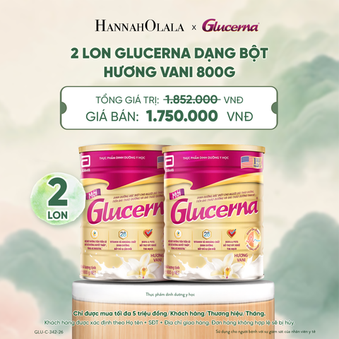  2 LON GLUCERNA DẠNG BỘT HƯƠNG VANI 800G DEAL 2: - A1571 
