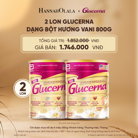  2 LON GLUCERNA DẠNG BỘT HƯƠNG VANI 800G DEAL 2: - E99 