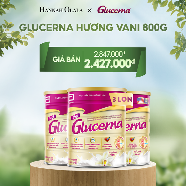  DEAL 3: 3 LON GLUCERNA DẠNG BỘT HƯƠNG VANI 800G 