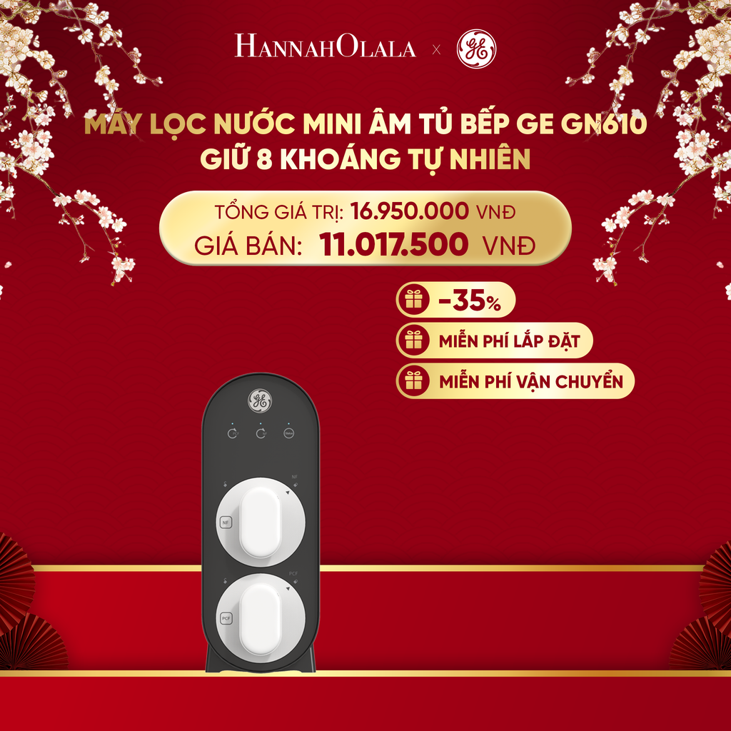  DEAL 3: MÁY LỌC NƯỚC MINI ÂM TỦ BẾP GE GN610 - GIỮ 8 KHOÁNG TỰ NHIÊN 