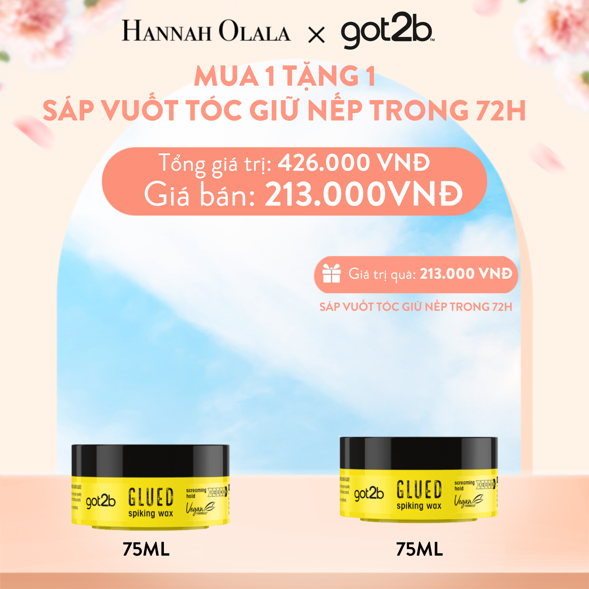  A338_DEAL 8: [MUA 1 TẶNG 1] SÁP VUỐT TÓC GOT2B GLUED SPIKING WAX 