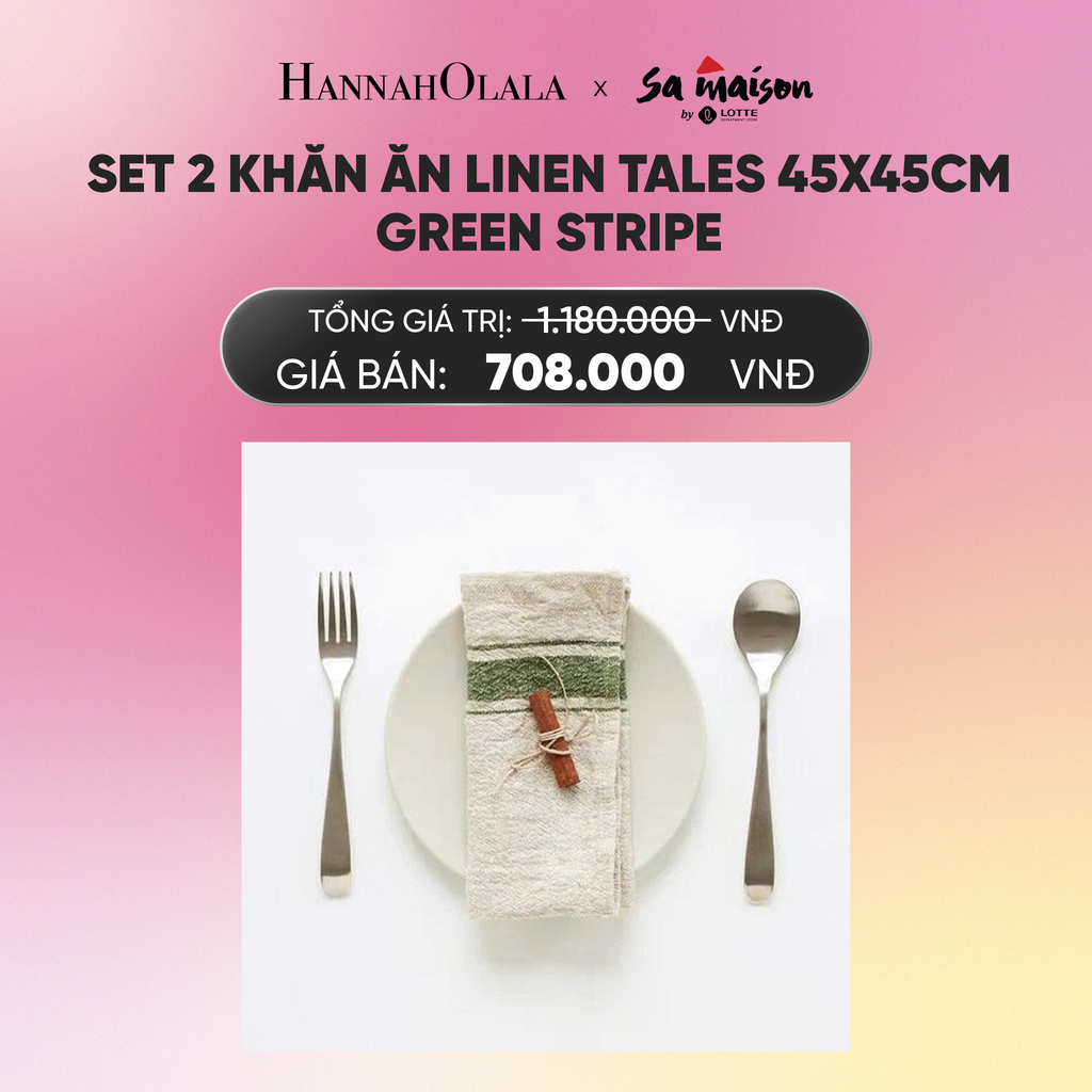  FLASH DEAL 5: SET 2 KHĂN ĂN LINEN TALES 45X45CM_A612 