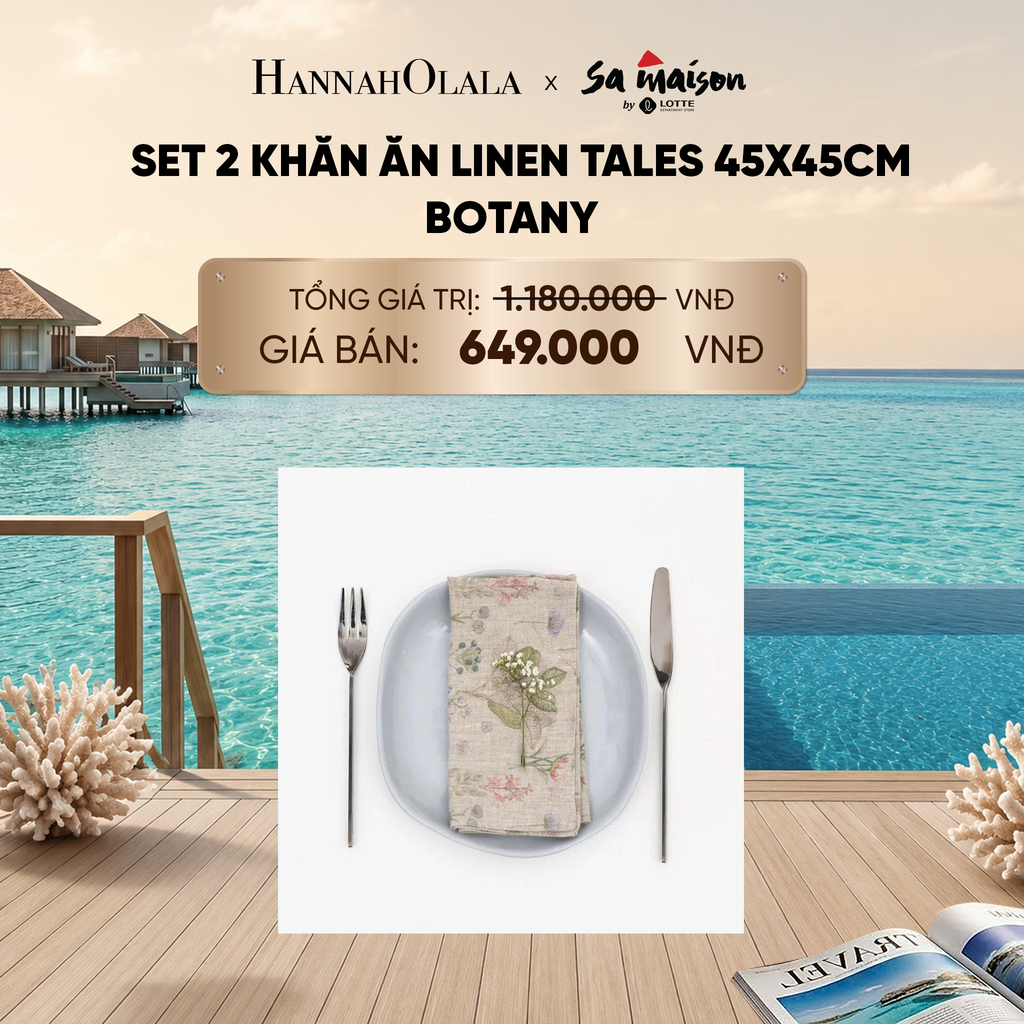  SET 2 KHĂN ĂN LINEN TALES 45X45CM - DEAL 5_ D1870 