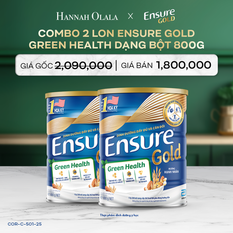  DEAL 6: COMBO 2 LON ENSURE GOLD DẠNG BỘT 800G (GREEN HEALTH) 
