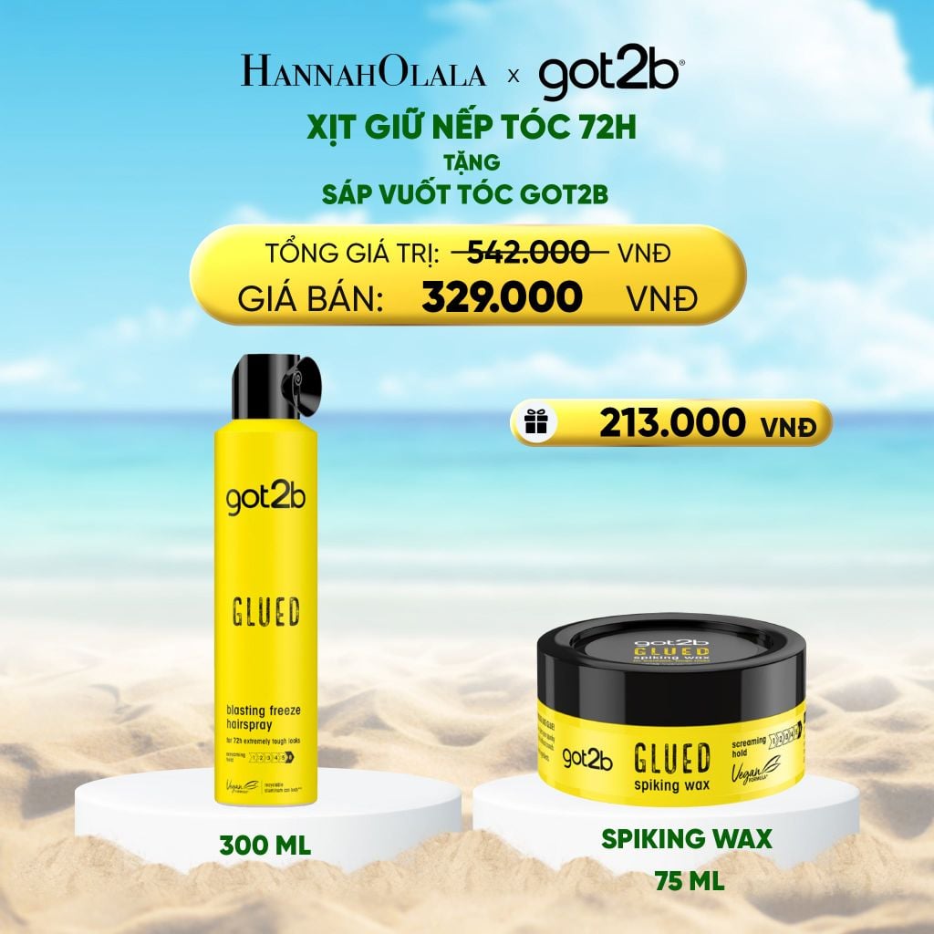  DEAL 2: MUA 1 CHAI XỊT GIỮ NẾP TÓC GOT2B HAIRSPRAY MÀU VÀNG - TẶNG 1 HỦ GEL TẠO KIỂU TÓC GOT2B SPIKING WAX 