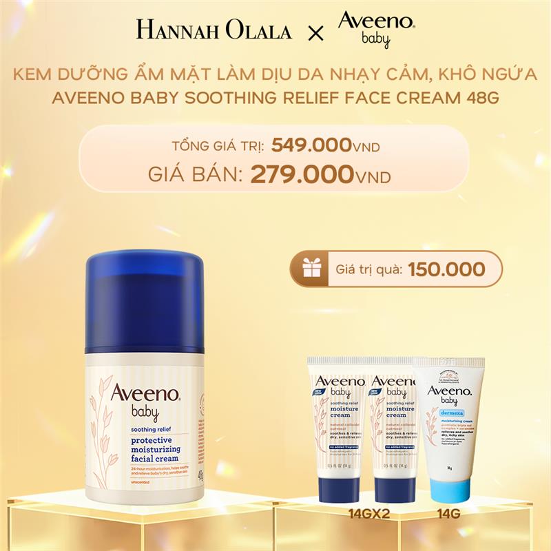  DEAL 9: KEM DƯỠNG ẨM MẶT LÀM DỊU DA NHẠY CẢM, KHÔ NGỨA AVEENO BABY SOOTHING RELIEF FACIAL CREAM 48G 