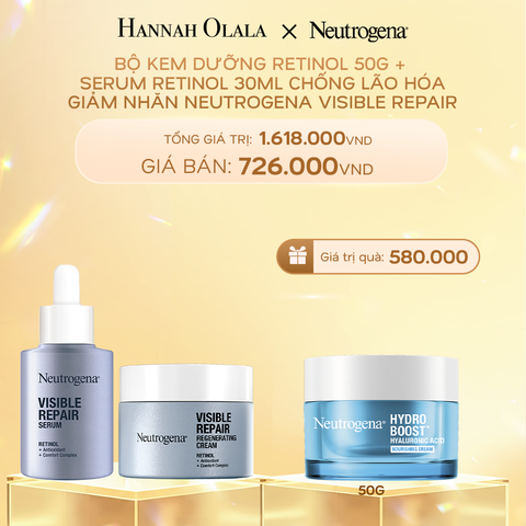  DEAL 7: COMBO KEM DƯỠNG RETINOL 50G + SERUM RETINOL 30ML CHỐNG LÃO HÓA GIẢM NHĂN NEUTROGENA VISIBLE REPAIR 