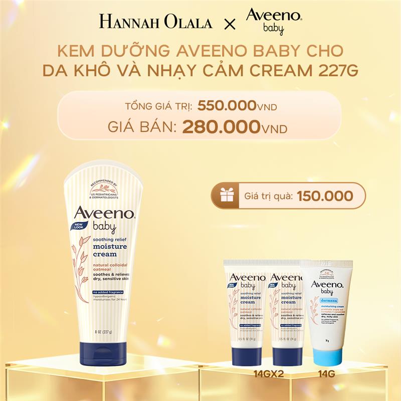  DEAL 8: KEM DƯỠNG ẨM CHO DA KHÔ VÀ NHẠY CẢM AVEENO BABY SOOTHING RELIEF MOISTURE CREAM 227G 