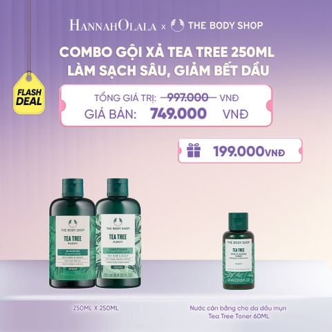  COMBO LÀM SẠCH SÂU GIẢM BẾT DẦU TRÀM TRÀ TEA TREE 250ML - DẦU GỘI X DẦU XẢ - H051 
