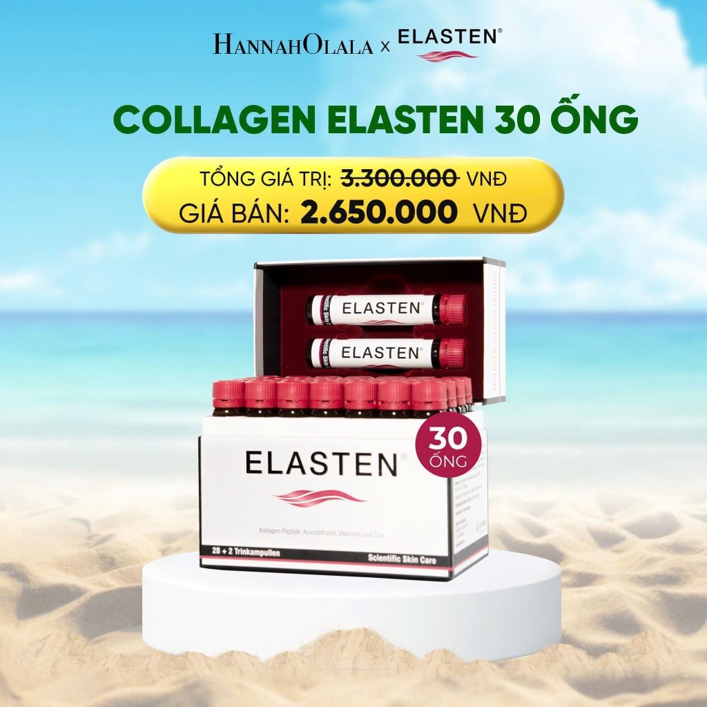  A3000_DEAL 1: [FLASH DEAL] 1 HỘP 30 ỐNG COLLAGEN ELASTEN HỘP 30 ỐNG X 25ML 