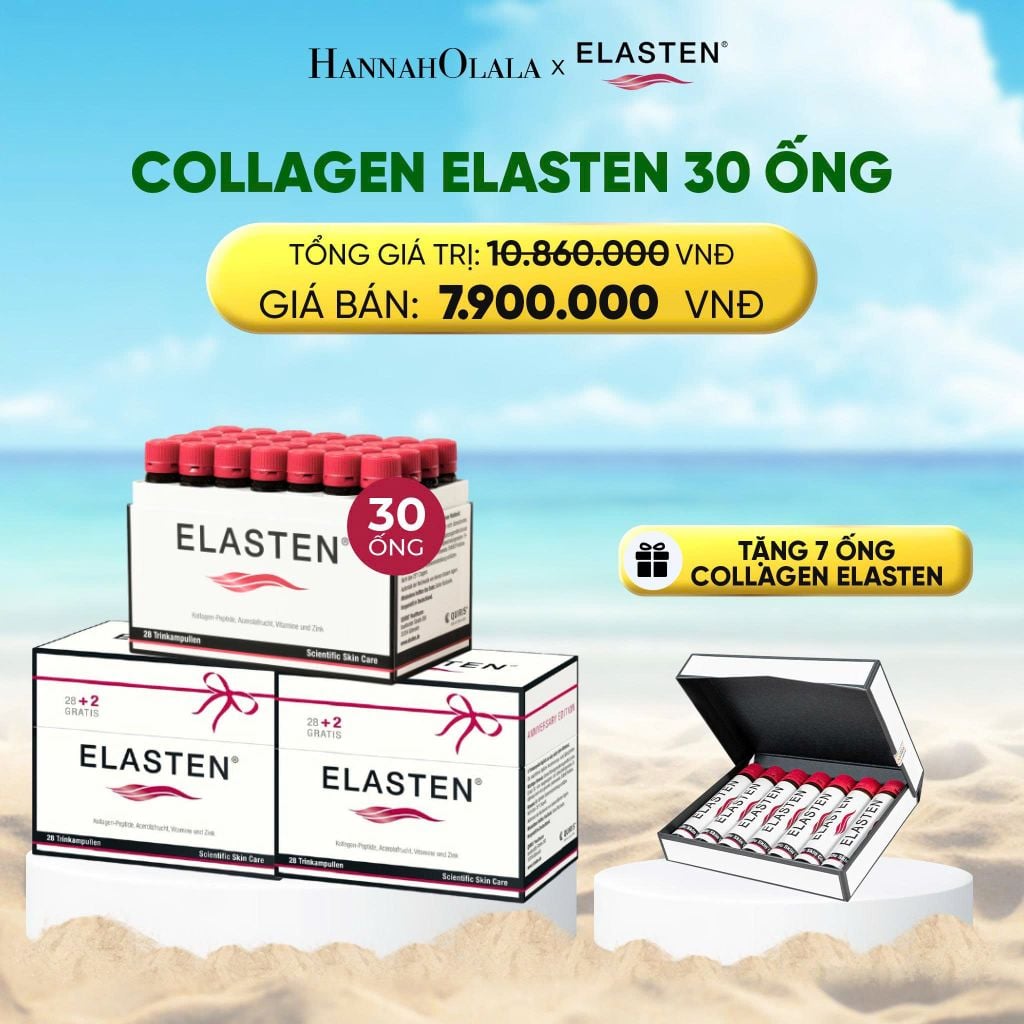  A3004_DEAL 5: 3 HỘP 30 ỐNG COLLAGEN ELASTEN HỘP 30 ỐNG X 25ML 