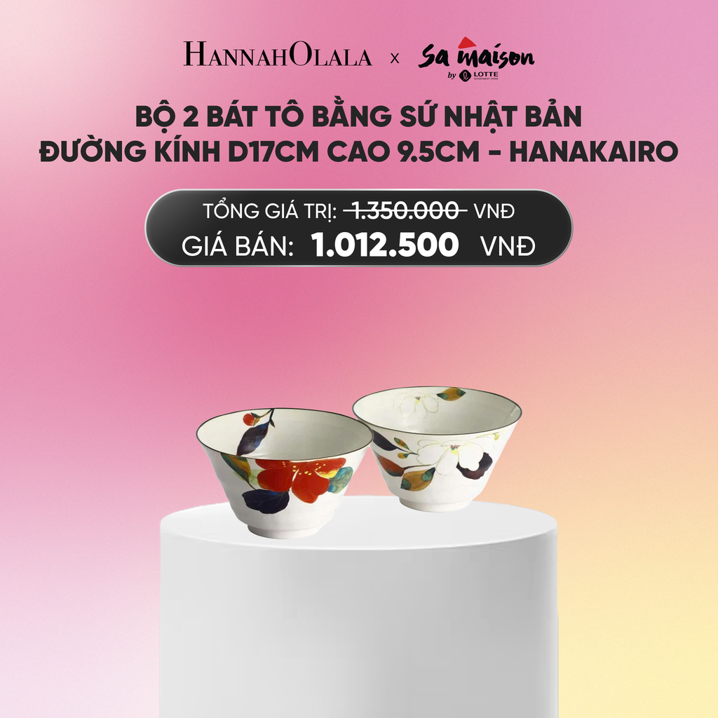  DEAL 8: BỘ 2 BÁT TÔ BẰNG SỨ NHẬT BẢN ĐƯỜNG KÍNH D17CM CAO 9.5CM_A639 