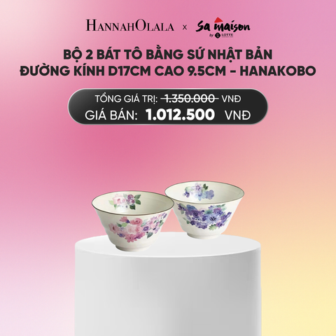  DEAL 8: BỘ 2 BÁT TÔ BẰNG SỨ NHẬT BẢN ĐƯỜNG KÍNH D17CM CAO 9.5CM_A639 