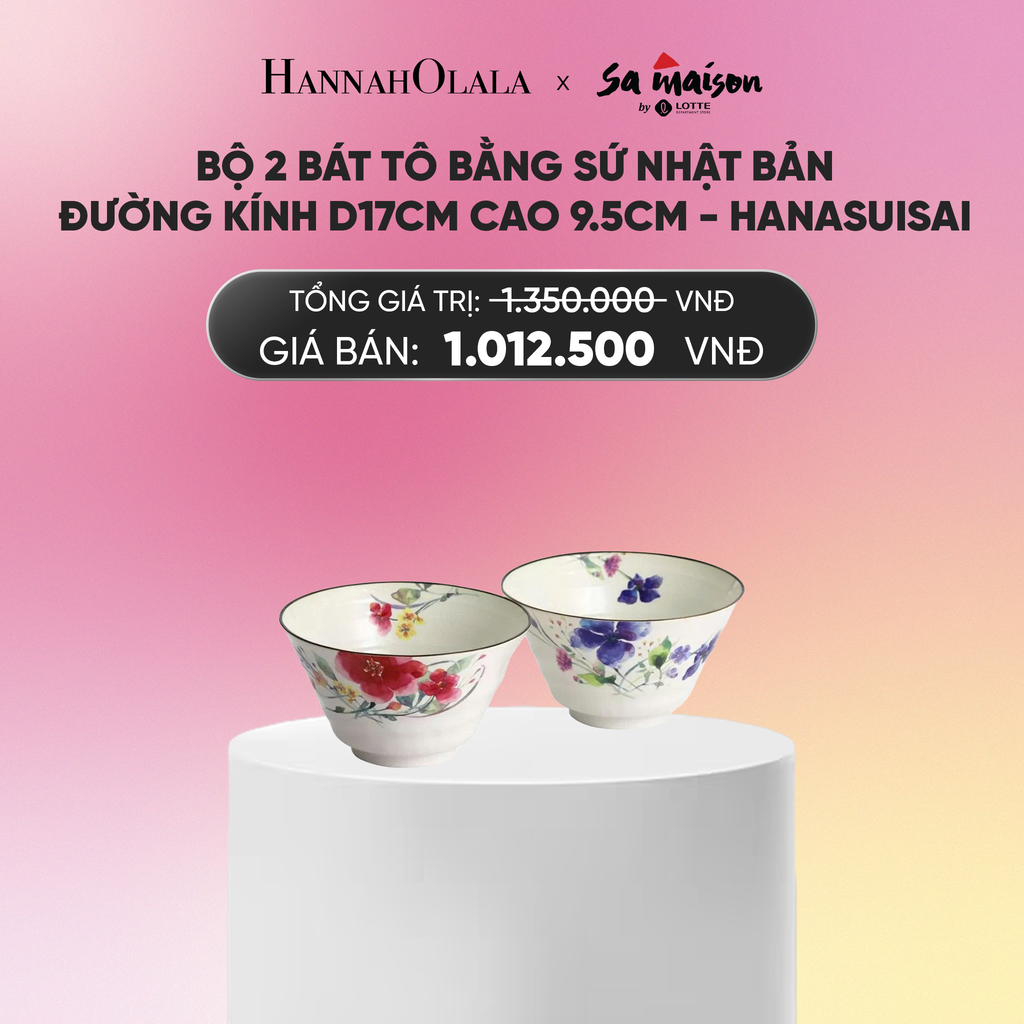  DEAL 8: BỘ 2 BÁT TÔ BẰNG SỨ NHẬT BẢN ĐƯỜNG KÍNH D17CM CAO 9.5CM_A639 
