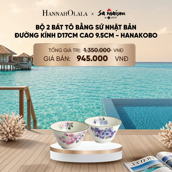  BỘ 2 BÁT TÔ BẰNG SỨ NHẬT BẢN ĐƯỜNG KÍNH D17CM CAO 9.5CM - DEAL 8_ D2048 