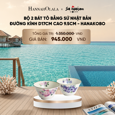  BỘ 2 BÁT TÔ BẰNG SỨ NHẬT BẢN ĐƯỜNG KÍNH D17CM CAO 9.5CM - DEAL 8_ D2048 