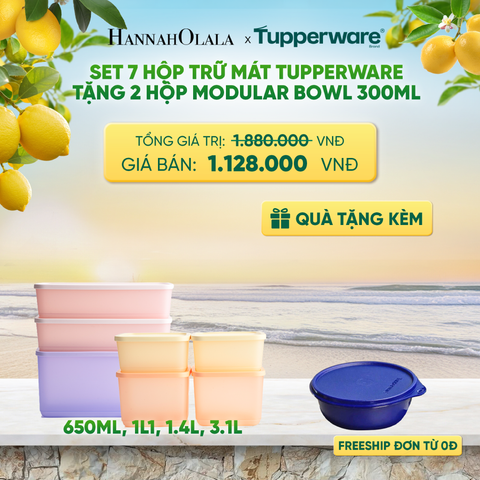  SET 7 HỘP TRỮ MÁT TUPPERWARE TẶNG 2 HỘP MODULAR BOWL 300ML - DEAL 2 - A2444 