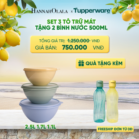  SET 3 TÔ TRỮ MÁT TẶNG 2 BÌNH NƯỚC - DEAL 11 - A2436 