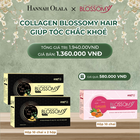  DEAL 5B: MUA 2 HỘP 10 THỰC PHẨM BẢO VỆ SỨC KHỎE BLOSSOMY HAIR (MÀU ĐEN) TẶNG 1 HỘP 10 THỰC PHẨM BẢO VỆ SỨC KHỎE BLOSSOMY PLUS (MÀU HỒNG) 