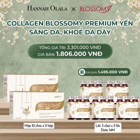  DEAL 2: MUA 2 HỘP 10 THỰC PHẨM BẢO VỆ SỨC KHỎE BLOSSOMY PREMIUM TỔ YẾN (MÀU VÀNG) TẶNG 5 LỐC 3 THỰC PHẨM BẢO VỆ SỨC KHỎE BLOSSOMY PREMIUM TỔ YẾN (MÀU VÀNG -LỐC 3 DATE 14 THÁNG) (HỘP 10 CHAI X 2 HỘP & LỐC 3 CHAI X 5 LỐC) 
