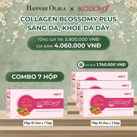  DEAL 4: MUA 7 HỘP 10 TẶNG 3 HỘP 10 THỰC PHẨM BẢO VỆ SỨC KHỎE BLOSSOMY PLUS (MÀU HỒNG) (HỘP 10 CHAI X 10 HỘP) 