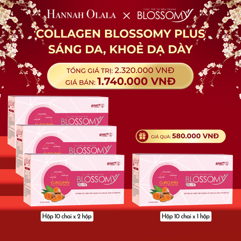  DEAL 7: MUA 3 HỘP 10 TẶNG 1 HỘP 10 THỰC PHẨM BẢO VỆ SỨC KHỎE BLOSSOMY PLUS (MÀU HỒNG) (HỘP 10 CHAI X 4 HỘP) 
