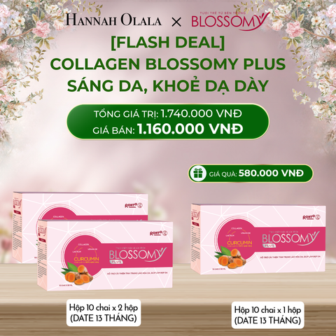  DEAL 1: [FLASH DEAL] MUA 2 HỘP 10 - TẶNG 1 HỘP 10 THỰC PHẨM BẢO VỆ SỨC KHỎE BLOSSOMY PLUS - 1.000 MG COLLAGEN THỦY PHÂN (HỘP 10 CHAI X 3 HỘP) (DATE 13 THÁNG) 