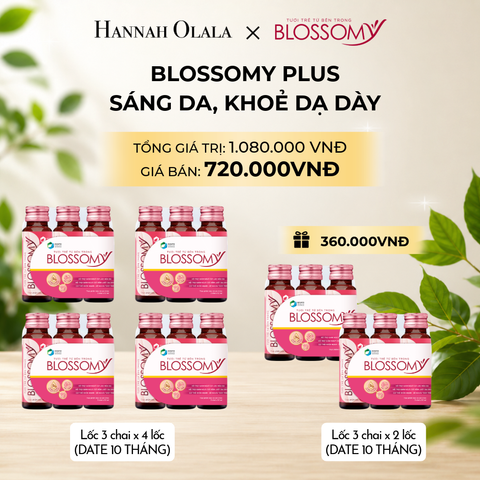  MUA 4 LỐC 3 TẶNG 2 LỐC 3 THỰC PHẨM BẢO VỆ SỨC KHỎE BLOSSOMY PLUS - 1.000 MG COLLAGEN THỦY PHÂN (DATE 10 THÁNG) ( LỐC 3 CHAI X 6 LỐC) 