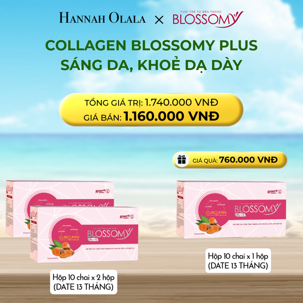  [FLASH DEAL] MUA 2 HỘP 10 - TẶNG 1 HỘP 10 THỰC PHẨM BẢO VỆ SỨC KHỎE BLOSSOMY PLUS - 1.000 MG COLLAGEN THỦY PHÂN (HỘP 10 CHAI X 3 HỘP) (DATE 13 THÁNG) 