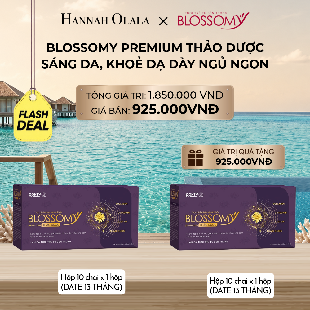  [FLASH DEAL] MUA 1 HỘP 10 TẶNG 1 HỘP 10 THỰC PHẨM BẢO VỆ SỨC KHỎE BLOSSOMY PREMIUM THẢO DƯỢC (DATE 13 THÁNG)_ D2169 