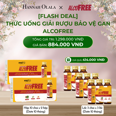  DEAL 10: MUA 2 HỘP 10 - TẶNG 3 LỐC 3 THỰC PHẨM CHỨC NĂNG MÁT GAN GIẢI RƯỢU PHỤC HỒI SỨC KHỎE ALCOFREE (HỘP 10 CHAI X 2 HỘP VÀ LỐC 3 CHAI X 3 LỐC) (DATE 10 THÁNG) 