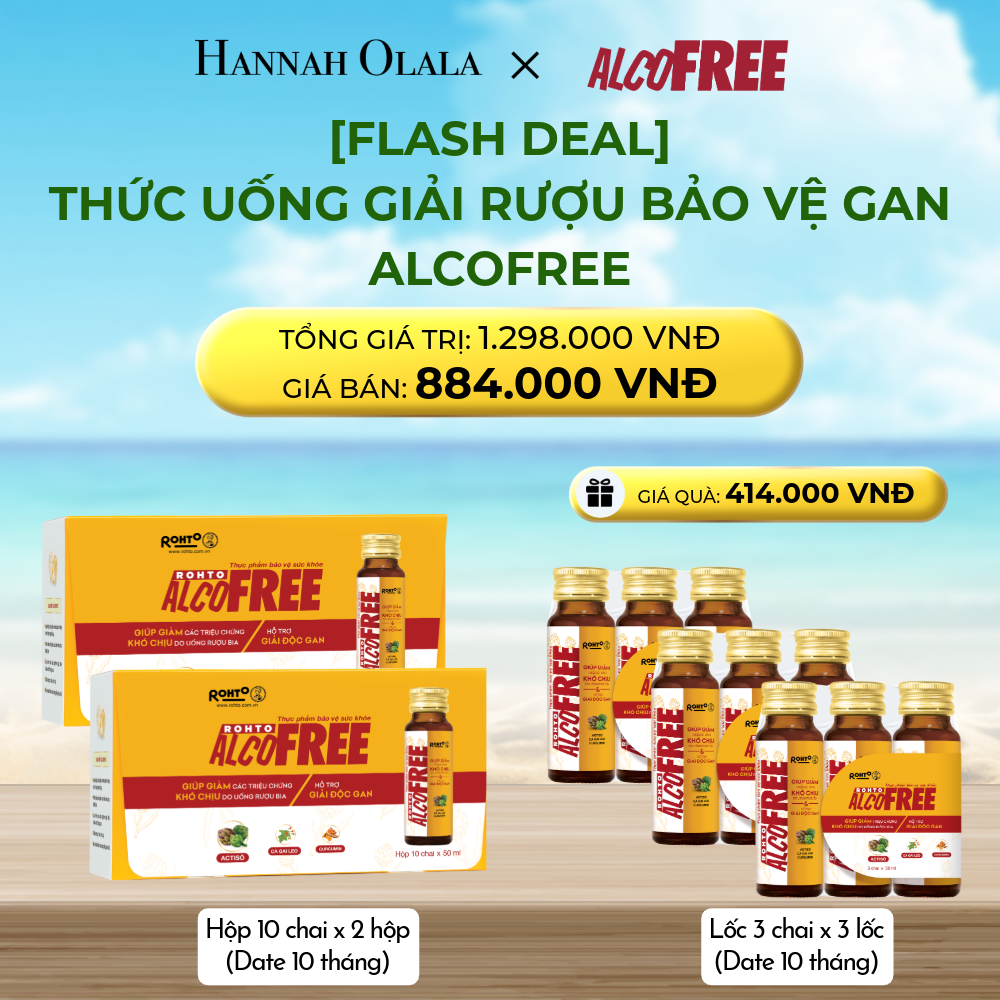  DEAL 11: MUA 2 HỘP 10 - TẶNG 3 LỐC 3 THỰC PHẨM CHỨC NĂNG MÁT GAN GIẢI RƯỢU PHỤC HỒI SỨC KHỎE ALCOFREE (HỘP 10 CHAI X 2 HỘP VÀ LỐC 3 CHAI X 3 LỐC) (DATE 10 THÁNG) 
