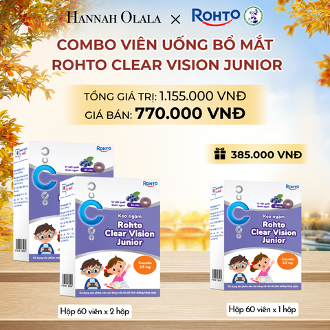 MUA 02 HỘP KẸO NGẬM ROHTO CLEAR VISION JUNIOR TẶNG 1 HỘP KẸO NGẬM ROHTO CLEAR VISION JUNIOR - E863 