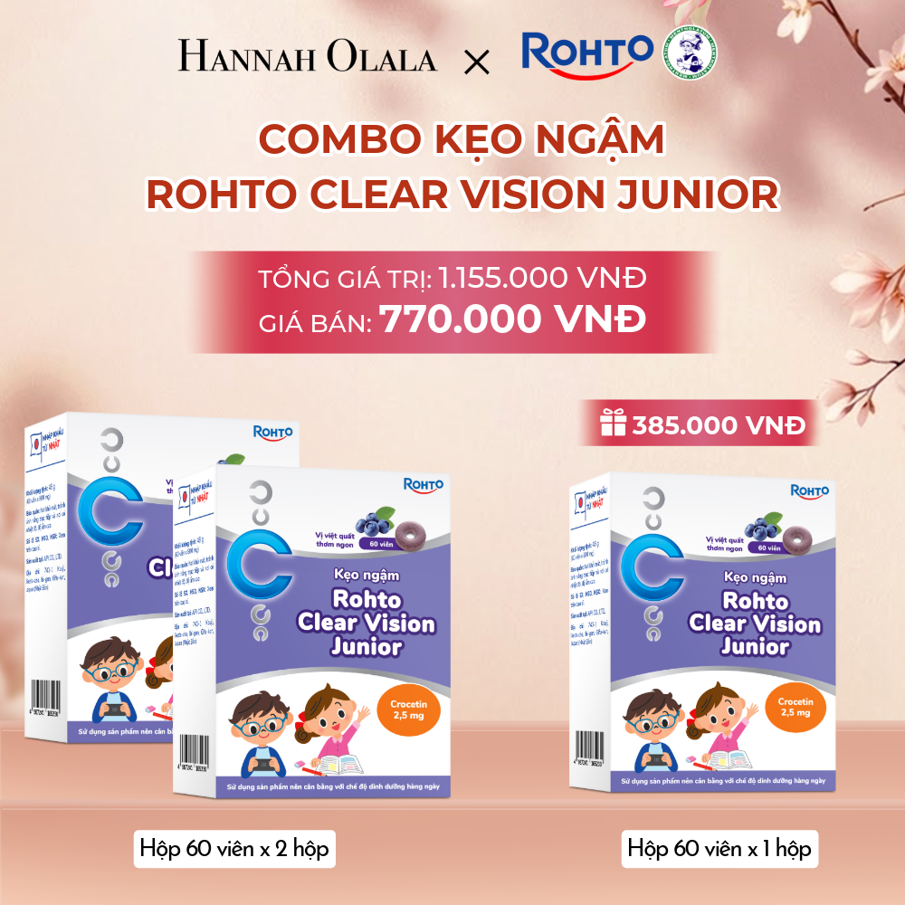 MUA 02 TẶNG 01 HỘP KẸO NGẬM ROHTO CLEAR VISION JUNIOR - A367 