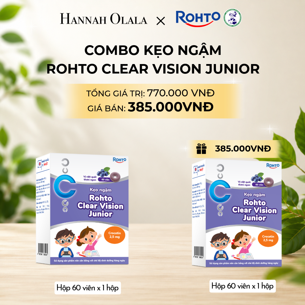  MUA 01 TẶNG 01 HỘP KẸO NGẬM ROHTO CLEAR VISION JUNIOR 