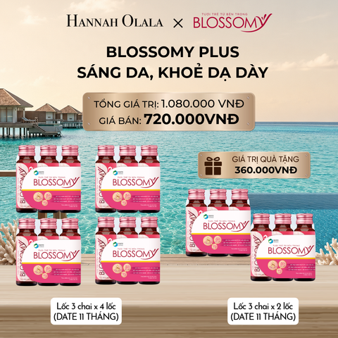  MUA 4 LỐC 3 TẶNG 2 LỐC 3 THỰC PHẨM BẢO VỆ SỨC KHỎE BLOSSOMY PLUS - 1.000 MG COLLAGEN THỦY PHÂN (DATE 11 THÁNG) ( LỐC 3 CHAI X 6 LỐC) 