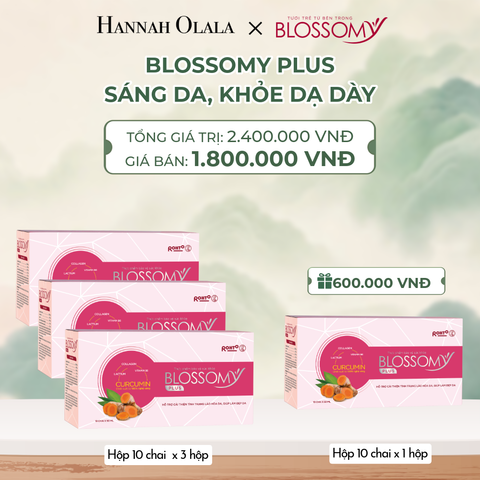  MUA 3 HỘP 10 TẶNG 1 HỘP 10 THỰC PHẨM BẢO VỆ SỨC KHỎE BLOSSOMY PLUS (MÀU HỒNG) (HỘP 10 CHAI X 4 HỘP) - A1038 