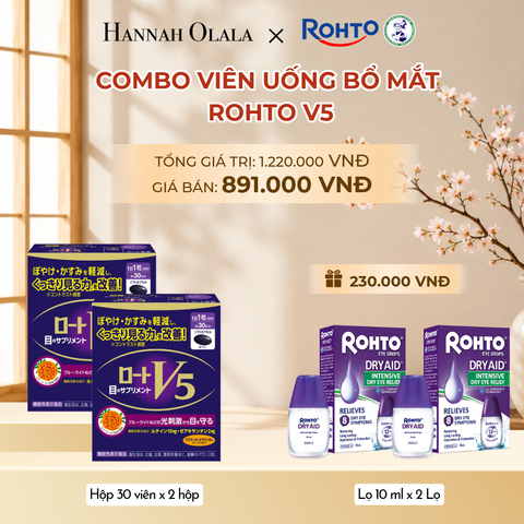  MUA COMBO 2 HỘP THỰC PHẨM BẢO VỆ SỨC KHỎE ROHTO V5 (VIÊN UỐNG HỖ TRỢ CẢI THIỆN THỊ LỰC ROHTO V5) - TẶNG 2 DUNG DỊCH NHỎ MẮT ROHTO DRY AID - A261 