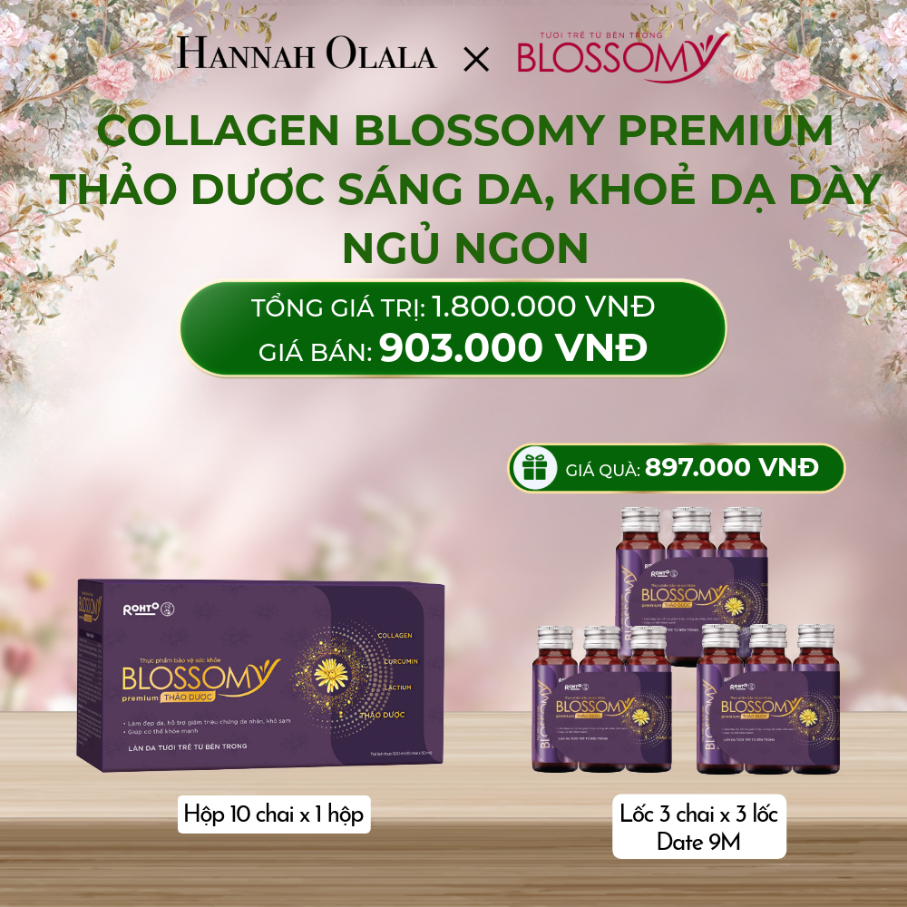  DEAL 4: MUA 1 HỘP 10 THỰC PHẨM BẢO VỆ SỨC KHỎE BLOSSOMY PREMIUM THẢO DƯỢC - TẶNG 3 LỐC 3 THỰC PHẨM BẢO VỆ SỨC KHỎE BLOSSOMY PREMIUM THẢO DƯỢC (LỐC 3 DATE 9 THÁNG) (HỘP 10 CHAI X 1 HỘP & LỐC 3 CHAI X 3 LỐC) 