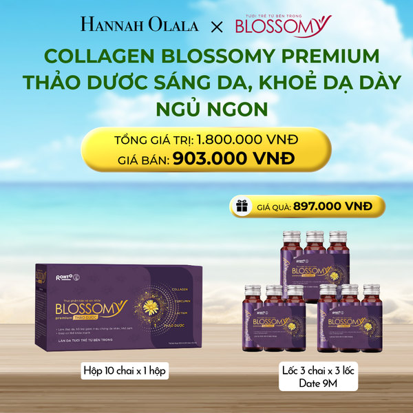  MUA 1 HỘP 10 THỰC PHẨM BẢO VỆ SỨC KHỎE BLOSSOMY PREMIUM THẢO DƯỢC - TẶNG 3 LỐC 3 THỰC PHẨM BẢO VỆ SỨC KHỎE BLOSSOMY PREMIUM THẢO DƯỢC (LỐC 3 DATE 9 THÁNG) (HỘP 10 CHAI X 1 HỘP & LỐC 3 CHAI X 3 LỐC) 