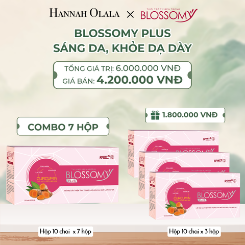  MUA 7 HỘP 10 TẶNG 3 HỘP 10 THỰC PHẨM BẢO VỆ SỨC KHỎE BLOSSOMY PLUS (MÀU HỒNG) (HỘP 10 CHAI X 10 HỘP) - A1039 
