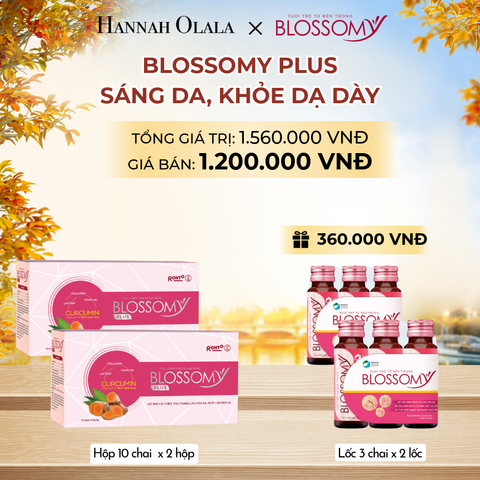  MUA 2 HỘP 10 TẶNG 2 LỐC 3 THỰC PHẨM BẢO VỆ SỨC KHỎE BLOSSOMY PLUS (MÀU HỒNG) (HỘP 10 CHAI X 2 HỘP VÀ LỐC 3 CHAI X 2 LỐC) - E867 